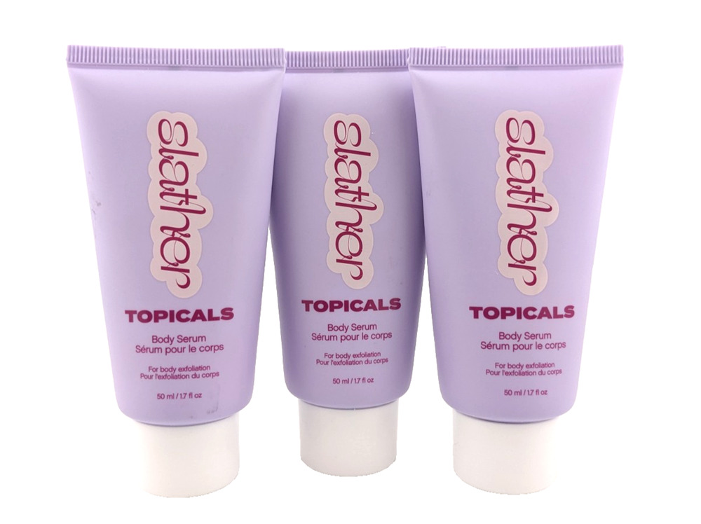 3x Topicals Slather Exfoliating Body Serum + Retinol Travel Size 50ml/1.7floz ea